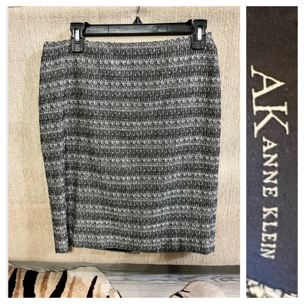Anne Klein Black, Gray, White Women's Pencil Skirt
